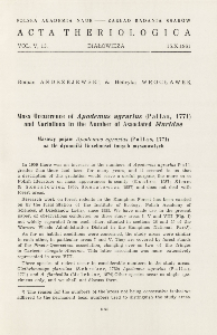 Mass occurrence of Apodemus agrarius (Pallas, 1771) and variations in the number of associated Muridae; Masowy pojaw Apodemus agrarius (Pallas, 1771) na tle dynamiki liczebności innych myszowatych