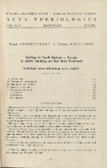 Settling by small rodents a terrain in which catching out had been performed; Zasiedlanie terenu odłowionego przez gryzonie