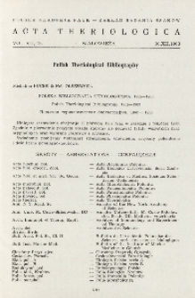 Polska Bibliografia Teriologiczna, 1962-1963; Polish Theriological Bibliography, 1962-1963