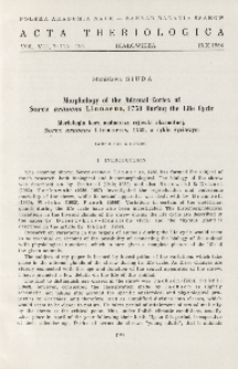 Morphology of the adrenal cortex of Sorex araneus Linnaeus, 1758 during the life cycle; Morfologia kory nadnerczy ryj&oacute;wki aksamitnej, Sorex araneus Linnaeus, 1758, w cyklu życiowym