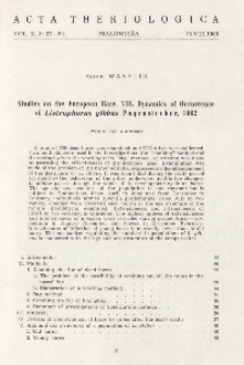 Studies on the European hare. VIII. Dynamics of occurrence of Listrophorus gibbus Pagenstecher, 1862