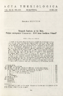 Stomach contents of the mole, Talpa europaea Linnaeus, 1758 from Southern Poland
