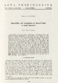 Digestibility and assimilation of natural foods in small rodents