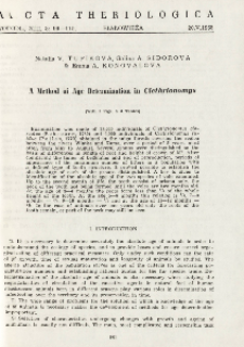 A method of age determination in Clethrionomys