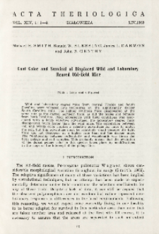 Coat color and survival of displaced wild and laboratory reared old-field mice