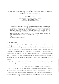 Properties of estimators of the preference relation based on pairwise comparisons – simulation survey