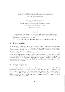 Improved trapezoidal approximation of fuzzy numbers