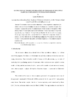 Estimation of tolerance relation on the basis of multiple pairwise comparisons with random errors