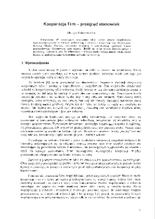 Kooperacja firm - przegląd stanowisk