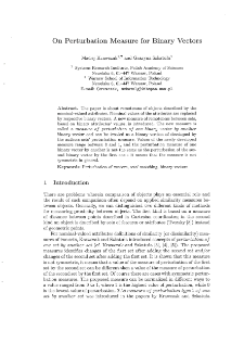 On Perturbation Measure for Binary Vectors