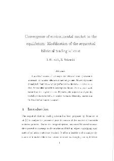 Convergence of Environmental Market to the Equilibrium: Modification of the Sequential Bilateral Trading Scheme