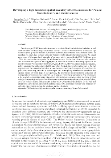 Developing a High Resolution Spatial Inventory of GHG Emissions for Poland from Stationary and Mobile Sources