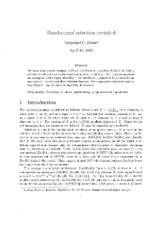 Randomized Selection Revisited