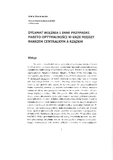 Dylemat więźnia i inne przypadki Pareto-optymalności w grze między bankiem a rządem