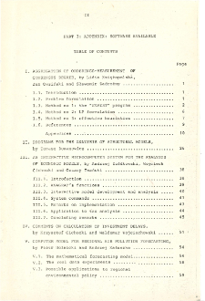 Contracted study agreement Reg/Pol/1 "Concepts and tools for strategic regional socio-economic change policy : Study report, consisting of 3 parts. Part 3. Appendix: Software available : Table of contents