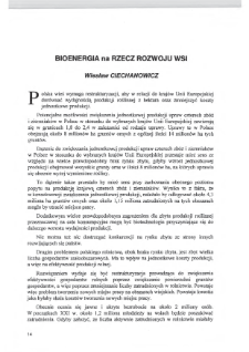 Badania systemowe : xxv-lecie Instytutu Badań Systemowych PAN* Bioenergia na rzecz rozwoju wsi