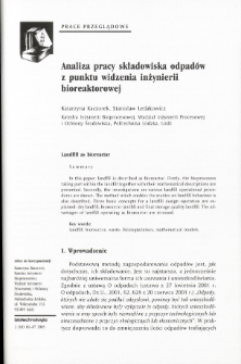 Analiza pracy składowiska odpadów z punktu widzenia inżynierii bioreaktorowej