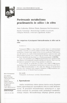 Porównanie metabolizmu prazikwantelu in silico i in vitro