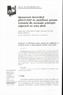 Preparation of PGIP-based genetic construct for modification of strawberry genome to obtain genotypes resistant to grey mould