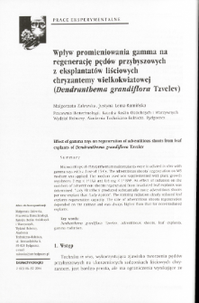 Effect of gamma rays on regeneration of adventitious shoots from leaf explants of Dendranthema grandiflora Tzvelev
