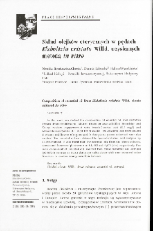 Composition of essential oil from Elsholtzia cristata Willd. shoots cultured in vitro