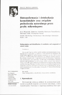 Biotransformacja i detoksykacja ksenobiotyków oraz związków pochodzenia naturalnego przez grzyby mikroskopowe