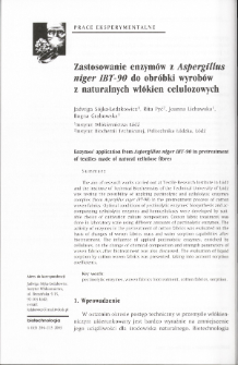 Zastosowanie enzymów z Aspergillus niger IBT-90 do obróbki wyrobów z naturalnych włókien celulozowych