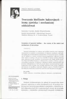 Formation of bacterial bioiilms - the essence of the matter andmechanisms of interactions