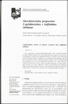 B-galactosidase activity of proteins extracted from Sulfolobus shibatae