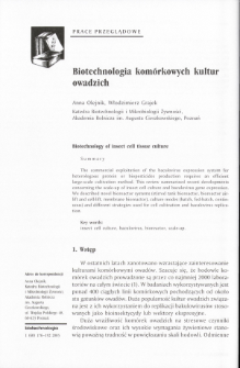 Biotechnology of insect cell tissue culture