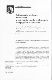 The application of biological markers in the detection of environmental toxic compounds