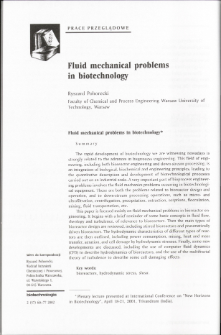 Fluid mechanical problems in biotechnology