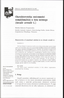 Characteristics of somaclonal variation in rye (Secale cereale L.)