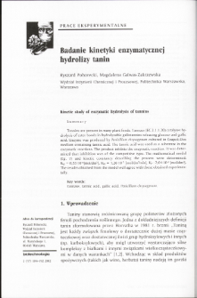 Kinetic study of enzymatic hydrolysis of tannins