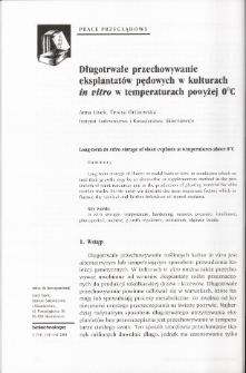 Long-term in vitro storage of shoot explants at temperatures above 0°C