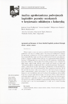 Agronomie performance of wheat doubled haploids produced through wheat X maize crosses
