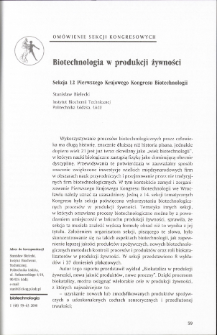 Biotechnologia w produkcji żywności