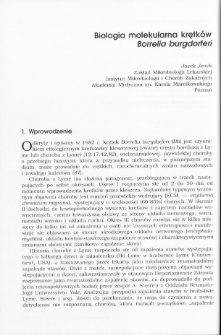 Biologia molekularna krętk&oacute;w Borrelia burgdorferi