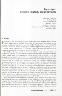 Pryszczyca - aktualne metody diagnostyczne