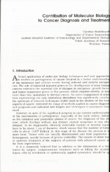 Contribution of Molecular Biology to Cancer Diagnosis and Treatment