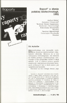 Polish biotechnology. A report