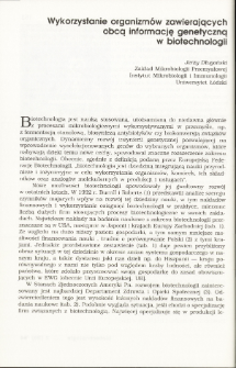 Utilization of organisms contained foreign genetic information in biotechnology
