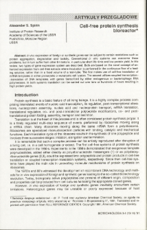 Cell-free protein synthesis bioreactor