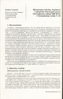 Biosynteza celulaz, ksylanaz i enzymów litycznych przez Trichoderma reesei QM 9414 i Trichoderma viride F-19