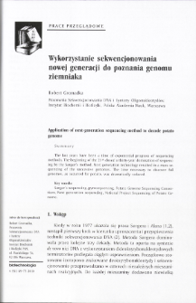 Application of next-generation sequencing method to decode potato genome