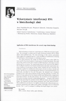 Application of RNA interference for cereal crops biotechnology