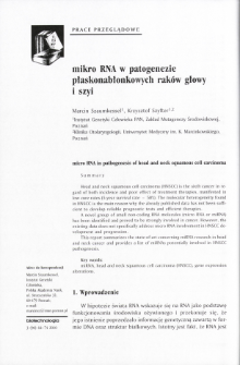 micro RNA in pathogenesis of head and neck squamous cell carcinoma