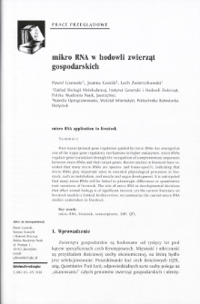 micro RNA application to livestock