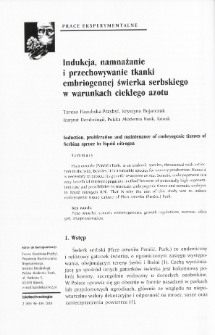 Indukcja, namnażanie i przechowywanie tkanki embriogennej świerka serbskiego w warunkach ciekłego azotu