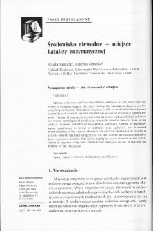 Nonaqueous media - site of enzymatic catalysis